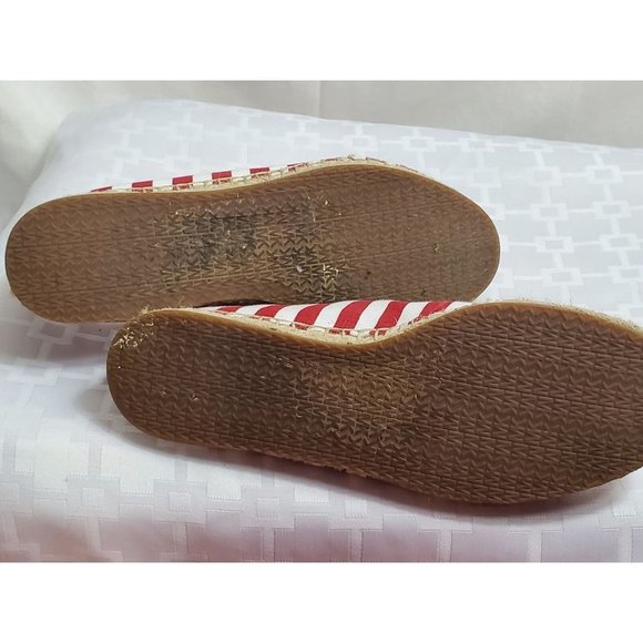 Michael Kors Del Rey Striped Espadilles Red White Size 7 Good Cond - Picture 7 of 8